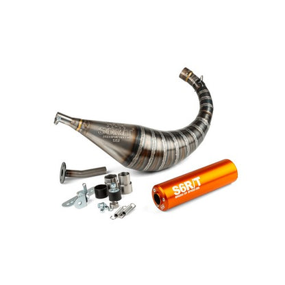 MARMITTA STAGE6 R/T 70CC - 80CC PASSAGGIO BASSO - MINARELLI AM6 - SILENZIATORE ARANCIONE