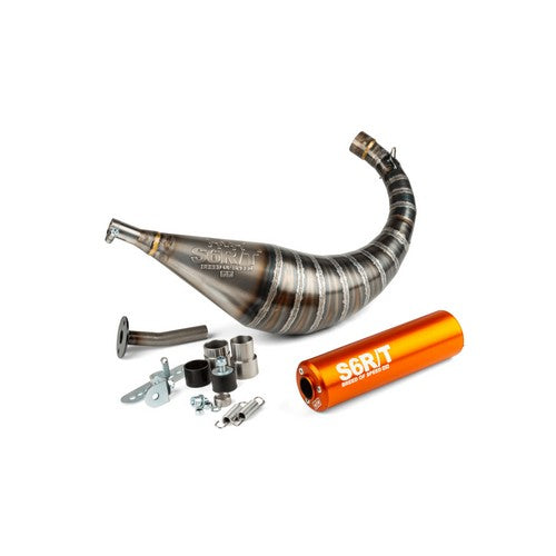 MARMITTA STAGE6 R/T 70CC - 80CC PASSAGGIO BASSO - MINARELLI AM6 - SILENZIATORE ARANCIONE