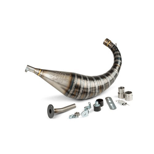MARMITTA STAGE6 R/T 70CC - 80CC PASSAGGIO BASSO - MINARELLI AM6 - SILENZIATORE ARANCIONE